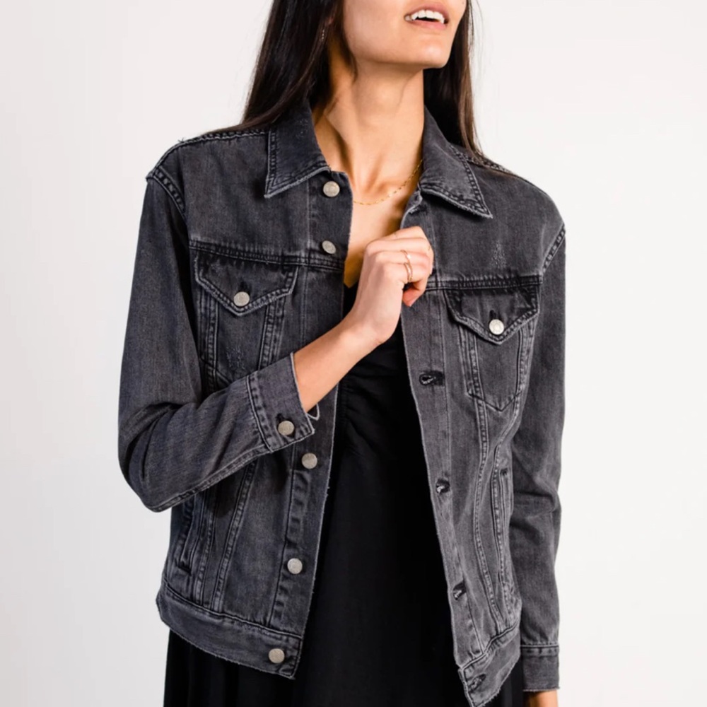 Able Merley Black Denim Jacket size small